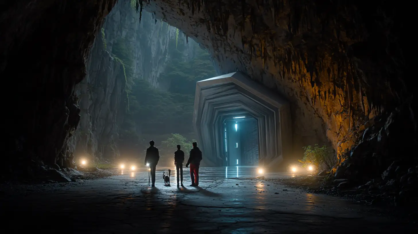 TQ travelers approaching a dimensional passage rendered by the Master Time Clock